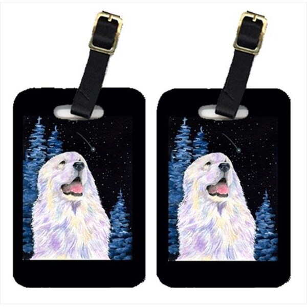 Carolines Treasures SS8466BT Starry Night Great Pyrenees Luggage Tags - Pair Of 2 SS8466BT - main